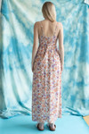 Crochet Top Peach Floral Maxi Dress