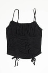 Black Mesh Milkmaid Ruched Cami