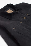 Vintage Black Velvet Collar Denim Jacket