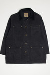 Vintage Black Velvet Collar Denim Jacket