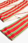 Vintage Red & Green Striped Kaku Obi 156