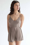 Taupe V Neck Cami Romper