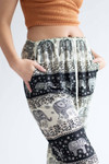 Ivory & Black Striped Elephant Pants