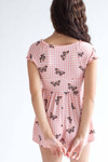Pink Butterfly Gingham Milkmaid Romper