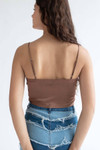 Cocoa Double Tie Stretch Satin Cami