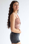 Brown Bandana Ruched Neck Cami