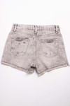 Grey Washed High Rise Frayed Denim Shorts