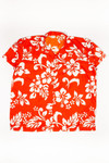 Orange Floral Print Hawaiian Shirt