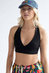 Black Cross Tie Back Bralette