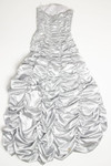 Silver Ruched Strapless Prom Dress (sz. 4)