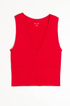 Red Deep V Neck Seamless Crop Tank