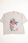 Hummingbird and Flowers Single Stitch T-Shirt