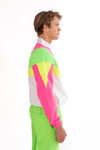 White Neon Colorblocked Windbreaker