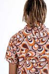 Burnt Orange Floral Loops Button Up Shirt