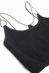 Black Bungee Strap Seamless Ribbed Bralette