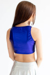 Royal Metallic Racerback Crop Top