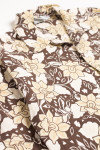 Brown Floral Pirate Brand Hawaiian Shirt