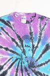 Kiss Me Bro Blue and Purple Screen Print Tie Dye T-Shirt