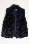 Dark Navy Shag Cato Faux Fur Vest