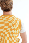 Orange Checkered Sweater Vest