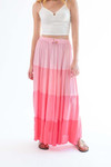 Rayon Gauze Solid Tiered Maxi Skirt