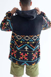 Black Southwestern Polar Fleece Hoodie