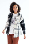 Black & White Spliced Plaid Shacket