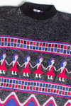 Vintage Egyptian Pattern Metallic Sweater (1980s)