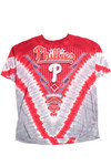 Philadelphia Phillies blue throwback tie-dye logo t-shirt