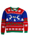 Multicolor Drinking Reindeer Ugly Christmas Pullover 60098