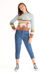 Light Blue Western Landscape Sweater