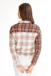 Mixed Plaid Brown and White Shirt