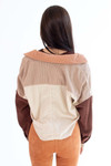 Cork Color Block Corduroy Crop Shirt