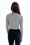 Heather Grey Crop Turtleneck Sweater