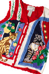 Vintage Cats Let Them In! Ugly Christmas Vest 59389 (1995)