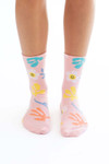 Pink Smiling Daisy Socks