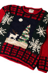 Reindeer Ponders the Tree Ugly Christmas Pullover 59391