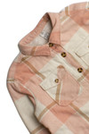 Vintage Pastel Pink Flannel Jacket (1980s)
