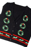 Wreaths Black Ugly Christmas Vest 59343