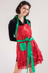 Red & Green Sequin Christmas Apron