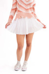 White Stretch Pleated Skirt w/ Shorts