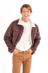 Dark Sherpa Lined Corduroy Trucker Jacket