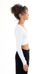 Seamless Notched Long Sleeve Top