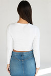 Long Sleeve Crew Neck Crop Top