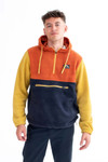 Maple Color Block Polar Fleece Hoodie