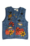 Vintage Pumpkin Patch Fall Sweater Vest (1990s)