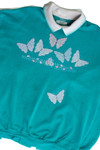 Vintage Collared Butterflies Sweatshirt (1990s)