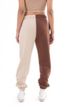 Brown Color Blocked Joggers