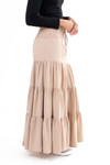 Taupe Smocked Waist Maxi Skirt