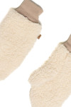 Ivory Solid Sherpa Mittens